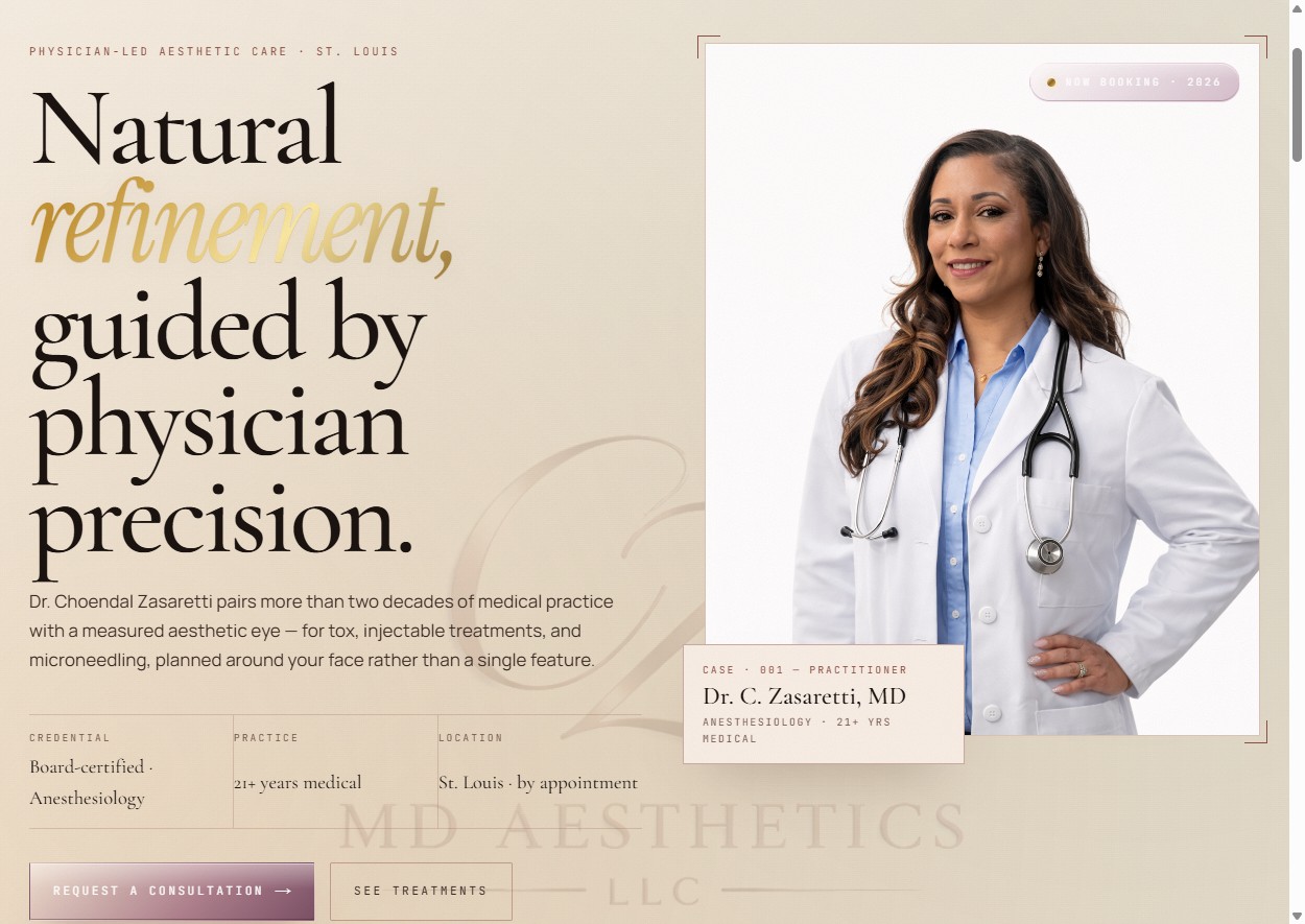 CZ MD Aesthetics website designed and built by Built by BabyDaddy